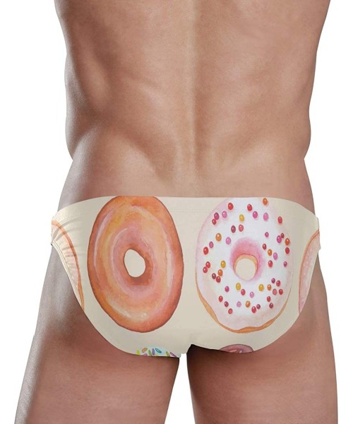 Briefs Colorful Cute Donuts Men's Sexy Swim Briefs Bikini Athletic Swimwear Swimming Swimsuit Trunk for Men Teens - Colorful ...