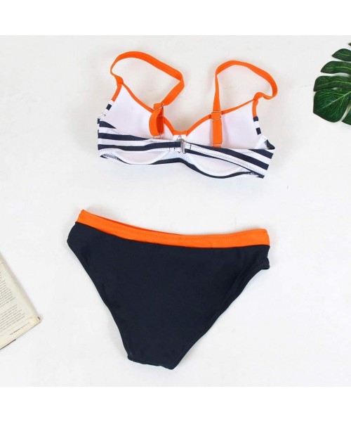 Sets Swimsuits for Women-Womens Padded Push-up Bra Bikini Set Swimsuit Bathing Suit Swimwear Beachwear - Orange - C9199LQ3TGN