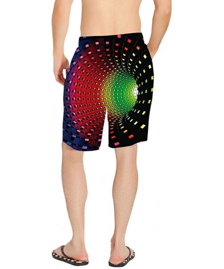 Trunks Mens Swim Trunks 3D Print Quick Dry Swimwear Summer Casual Athletic Beach Short Bathing Suits with Pockets - Color Edd...