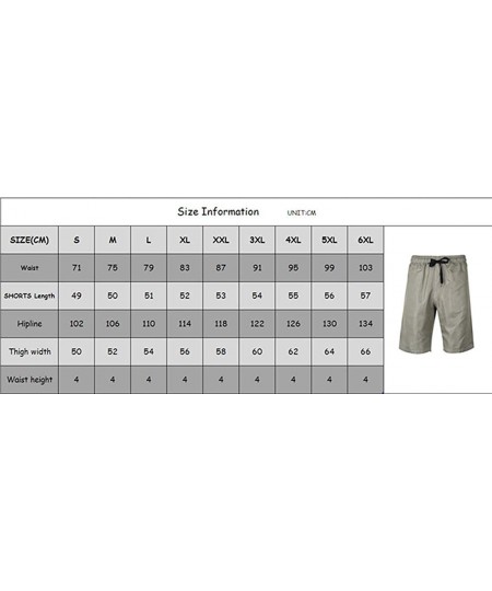 Board Shorts Men's Linen Casual Classic Fit Short Drawstring Summer Beach Shorts - Black - CX18R0IUW8W