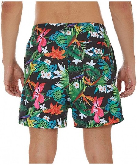 Board Shorts Men's Swim Shorts Quick Dry Athletic Beach Trunks with Pockets - Flower / Hylaea - CL199GH794W