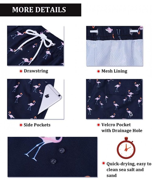 Board Shorts Men's Swim Shorts Quick Dry Athletic Beach Trunks with Pockets - Flower / Hylaea - CL199GH794W