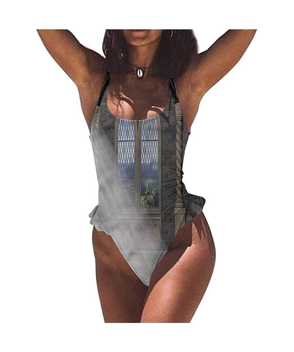 Bottoms Custom Bikini Set Fantasy- Buried City Dark Print Comfortable and Sexy - Multi 15-one-piece Swimsuit - C719E7EYYCN