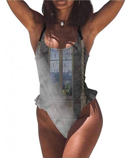 Bottoms Custom Bikini Set Fantasy- Buried City Dark Print Comfortable and Sexy - Multi 15-one-piece Swimsuit - C719E7EYYCN