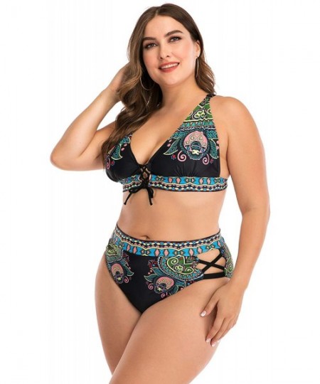 One-Pieces Women's Floral Bikini Swimsuits Push up 2 Piece Swimwear Bathing Suits Plus Size - Floral 04 - CZ196X44MWI