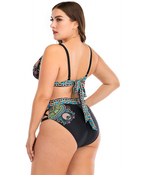 One-Pieces Women's Floral Bikini Swimsuits Push up 2 Piece Swimwear Bathing Suits Plus Size - Floral 04 - CZ196X44MWI