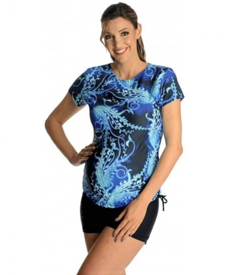 Bottoms Women's Maternity Rash Guard Swim Shirt - Midnight Glow - CY18OXQEAAA