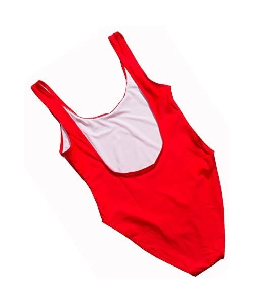 Racing Wifey One Piece Swimsuit Women Swimwear High Cut Low Back Bathing Suit Girls Beach Wear Monokini - Wifey02-red-wh - CW...