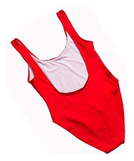 Racing Wifey One Piece Swimsuit Women Swimwear High Cut Low Back Bathing Suit Girls Beach Wear Monokini - Wifey02-red-wh - CW...