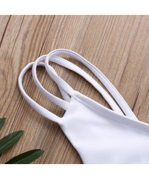 Bottoms 2018 Summer Sexy Brazilian Bikini Bottom Thong Strappy Cheeky Swimsuit Swim Hipster G-String - White - C418CCC3K0W