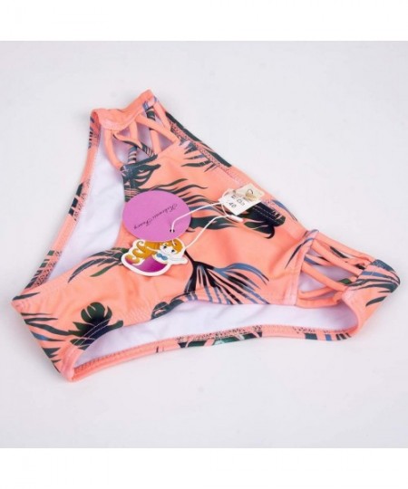 One-Pieces Mother and Daughter Swimwear Family Matching Swimsuit Girls Swimwear - Hollow Out Orange - CL18N6O2A7L