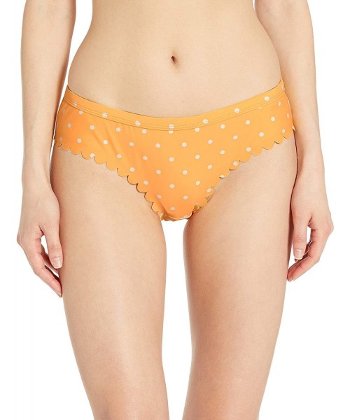 Bottoms Women's Scoop Swim Bottom with Scallp Edge - Yellow Dot - CN18KGX9SI4