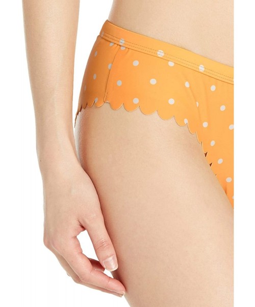 Bottoms Women's Scoop Swim Bottom with Scallp Edge - Yellow Dot - CN18KGX9SI4