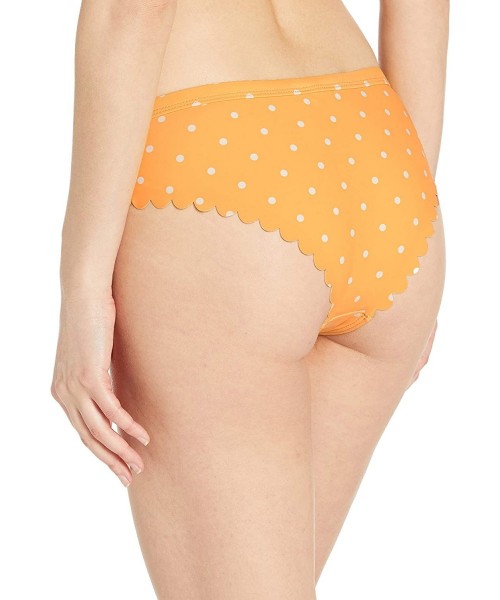 Bottoms Women's Scoop Swim Bottom with Scallp Edge - Yellow Dot - CN18KGX9SI4