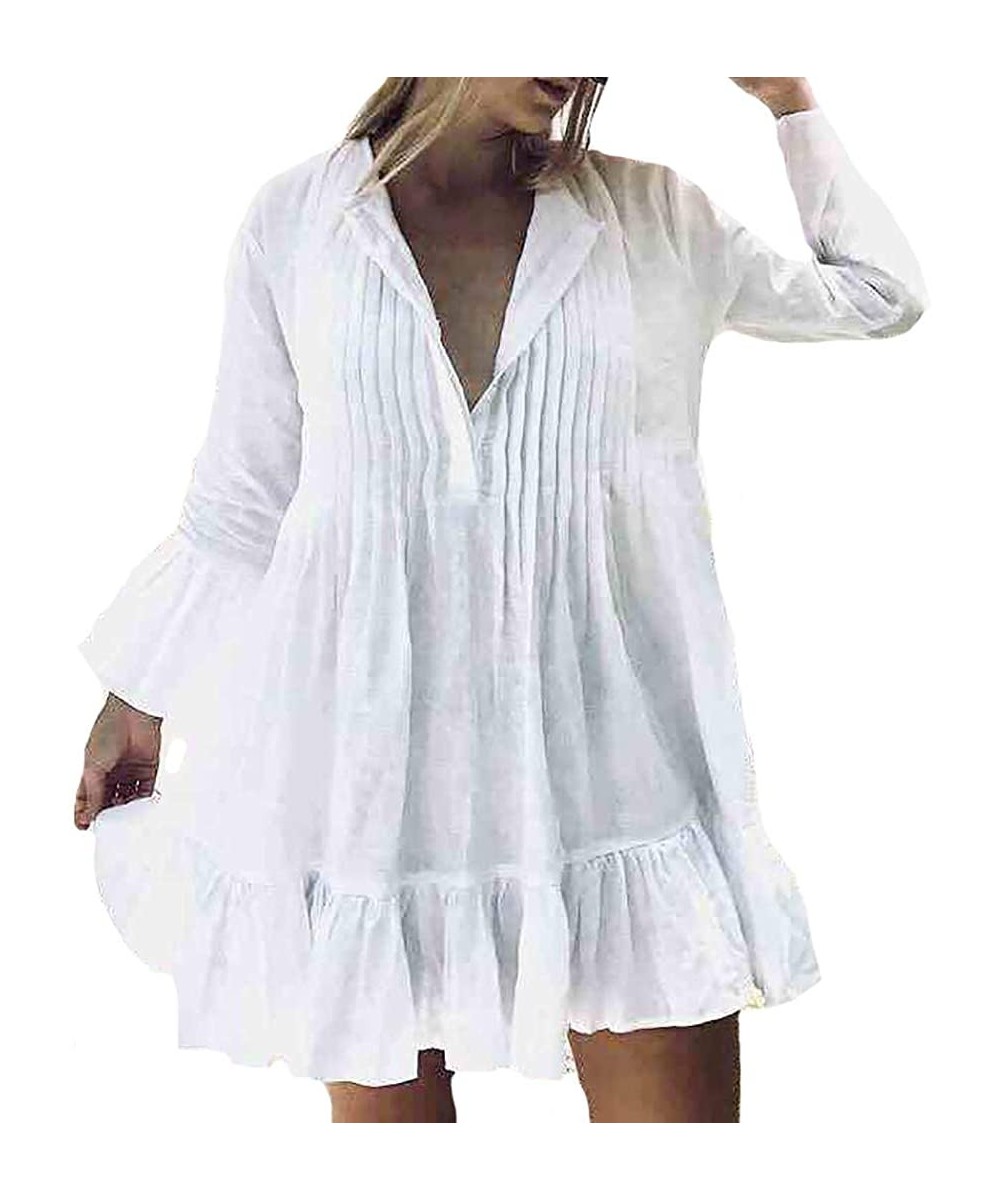 Cover-Ups Bestyyou Women's Beach Tunic Top Rayon Lace Blouse Sexy Bikini Swimsuit Bathing Suit Cover Up Mini Dress Swimwear -...