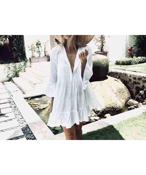 Cover-Ups Bestyyou Women's Beach Tunic Top Rayon Lace Blouse Sexy Bikini Swimsuit Bathing Suit Cover Up Mini Dress Swimwear -...