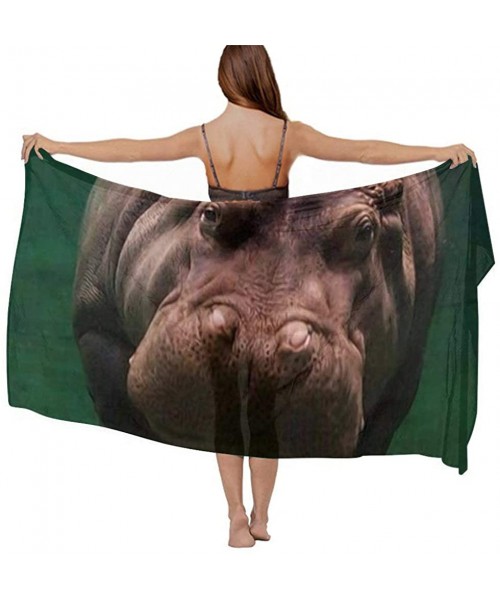 Cover-Ups Women Fashion Shawl Wrap Summer Vacation Beach Towels Swimsuit Cover Up - Diving Hippo - CC190HKDC9C