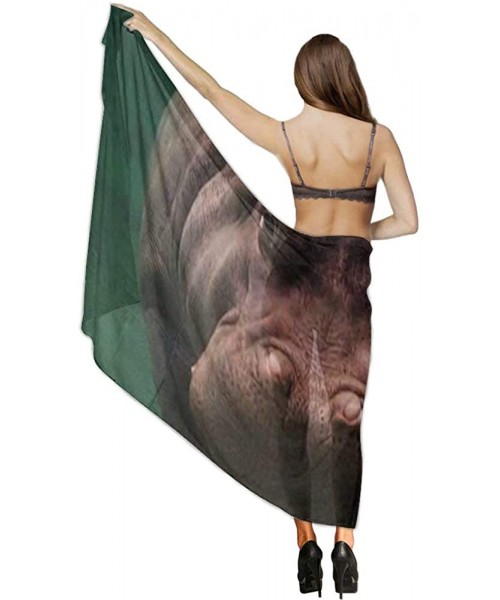 Cover-Ups Women Fashion Shawl Wrap Summer Vacation Beach Towels Swimsuit Cover Up - Diving Hippo - CC190HKDC9C