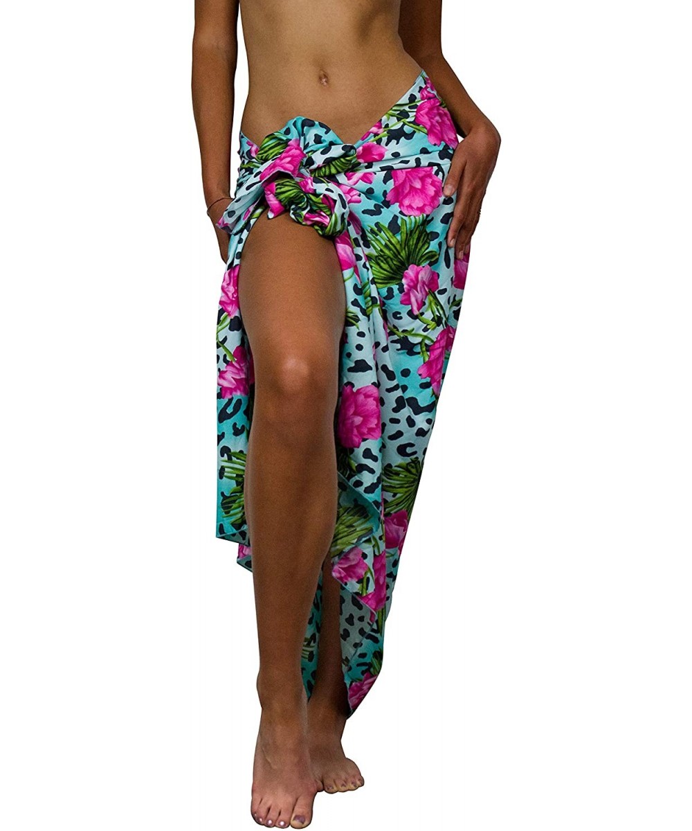 Cover-Ups Hawaiian Sarong Pareo Beach Wrap for Women Funky Casual Bikini Cover Up Very Loud Swimsuit Leopard Flowers Print - ...