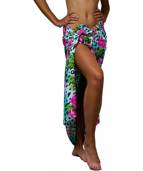 Cover-Ups Hawaiian Sarong Pareo Beach Wrap for Women Funky Casual Bikini Cover Up Very Loud Swimsuit Leopard Flowers Print - ...