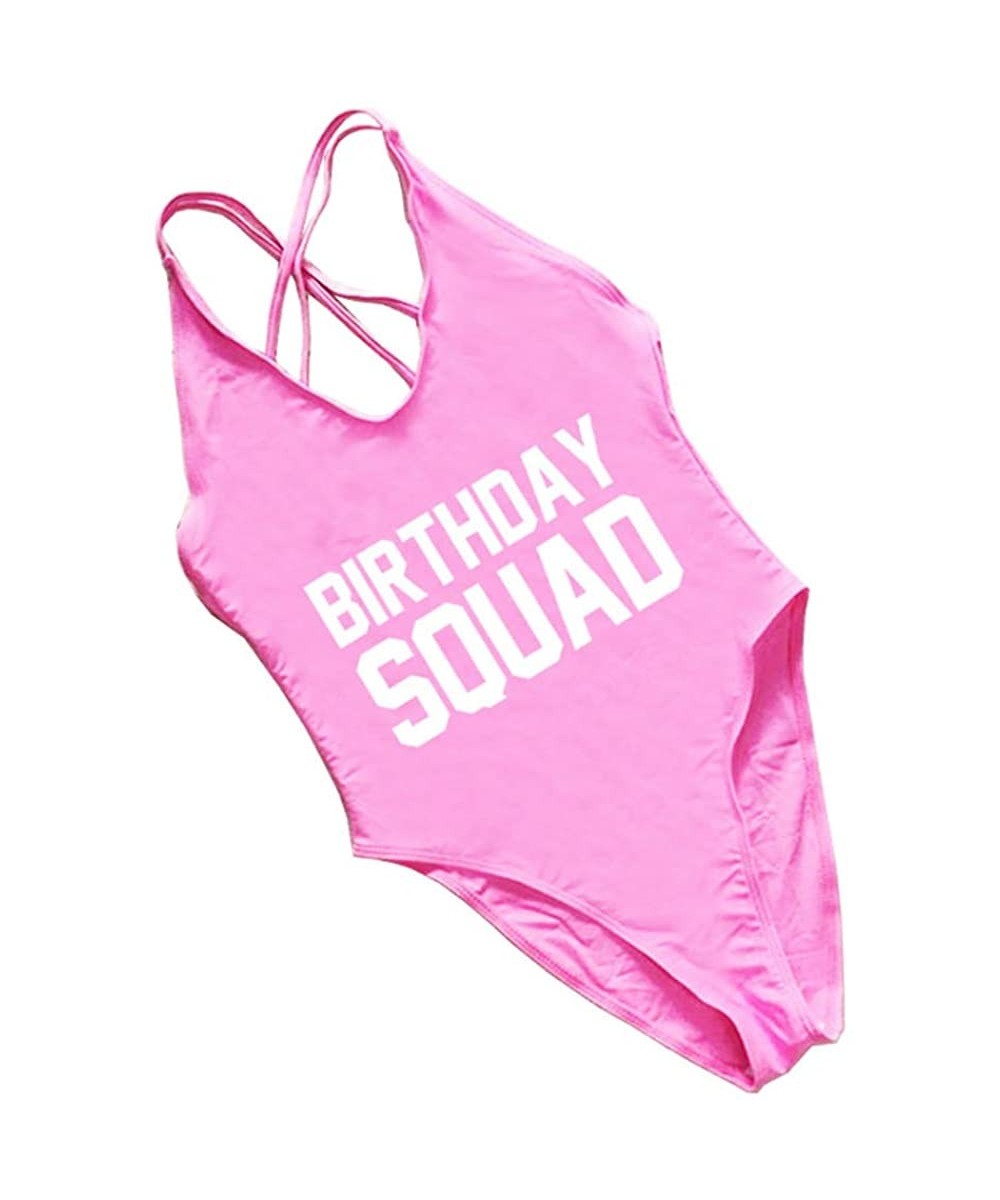 One-Pieces Birthday Squad Queen One Piece Custom Bathing Suit Bodysuit Party Swim wear Festival Carnival Club - Birthday Squa...