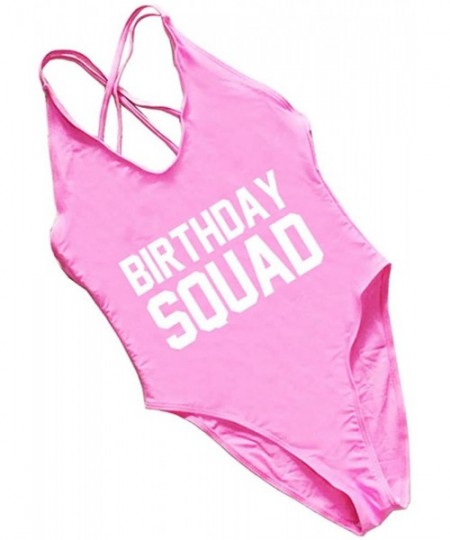 One-Pieces Birthday Squad Queen One Piece Custom Bathing Suit Bodysuit Party Swim wear Festival Carnival Club - Birthday Squa...