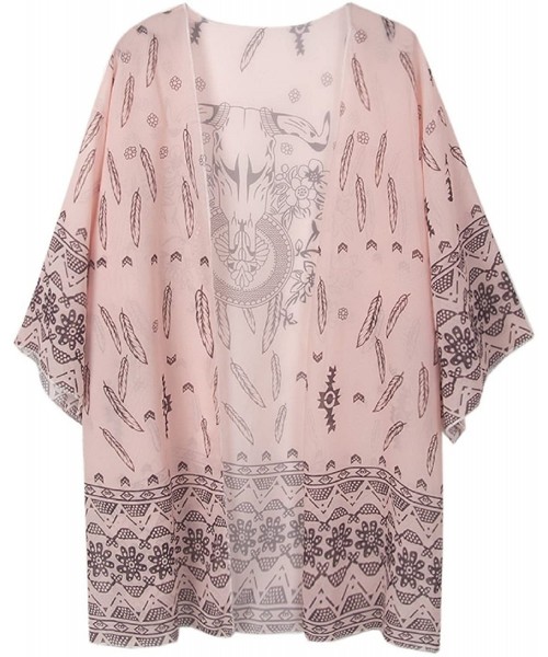 Cover-Ups Women's Loose Fit Cover Ups - Bare Pink - CB1291U2HPH