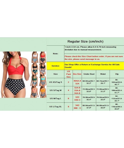 Sets Women's Vintage Swimsuit Two Piece Retro Halter Ruched High Waist Padded Print Bikini Swimwear Bathing Suits - Sky Blue ...