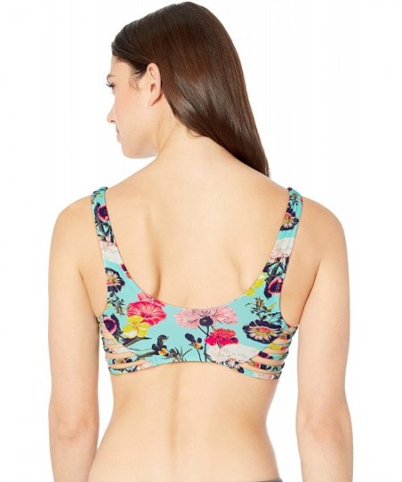 Tops Women's Maya Deep V Bikini Top Swimsuit - Bitola Sea Mist Floral - C618HWCRGQD