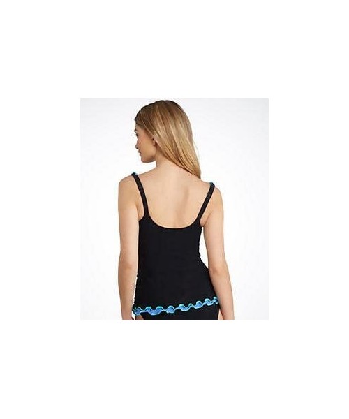 Tankinis Women's Tricolor Tankini Top Or Bottom 2-Piece Bathing Swimsuit - Black/Blue/Mint-classic Top - CV184HE4G2R