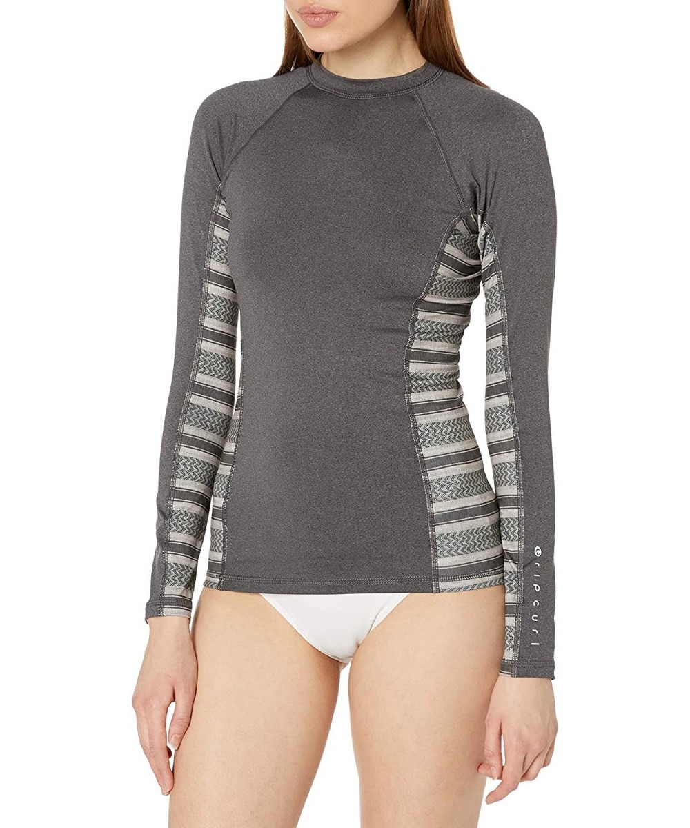 Rash Guards Women's Trestles Long Sleeve Rashguard - Black - CZ12MYVVWM4