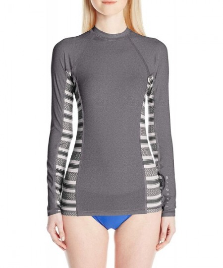 Rash Guards Women's Trestles Long Sleeve Rashguard - Black - CZ12MYVVWM4