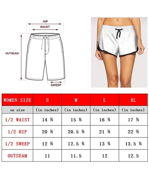 Board Shorts Women's Stretch Swim Trunks Cute Fennec with Big Ears Summer Beach Shorts Slim Fit Board Shorts - White-665 - C9...