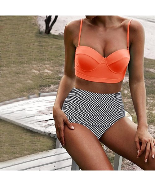 Cover-Ups Womens Vintage Swimsuits High Waisted Bikini Two Piece Bathing Suits Women Teen Girls Bohemia Set Swimsuit Swimwear...