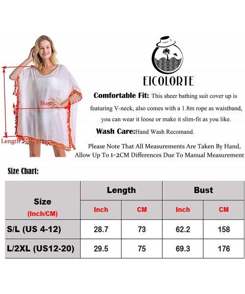 Cover-Ups Women's Swimsuit Cover ups Bathing Suit Tassel Kaftan Beach Dress for Swimwear - 04-white - C41944Y7RRX