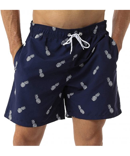 Trunks Men's Swim Trunks Quick Dry Shorts with Pockets - Pineapple - CX18XHMG26Q