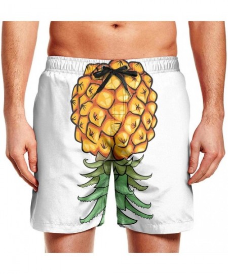 Board Shorts Men's Board Shorts Quick Dry Upside Down Pineapple Swim Board Trunks - Upside Down Pineapple - C918SYI6IUQ