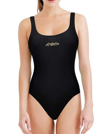 One-Pieces Women Swimming Suit One Piece Sexy Bikini Solid Swimwear Bathing Suit - Black - CV18NAZCUE5