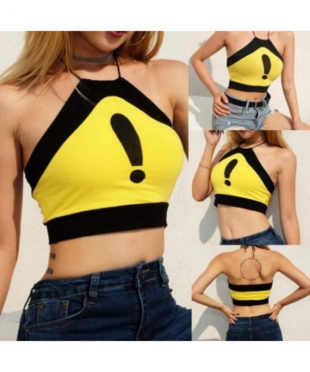 Tankinis Tube Tops for Women with Straps Sexy Halter Sleepwear Patchwork Underwear Backless Wrap Bra - Yellow - C918O5KE8CO