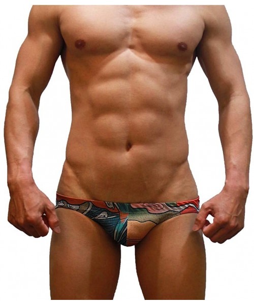 Briefs Men Sexy Contour Pouch- Low Rise- Swimming Briefs - Ukiyo-e Cat - Ukiyo-e Cat 5 - CY18RI0QEM6