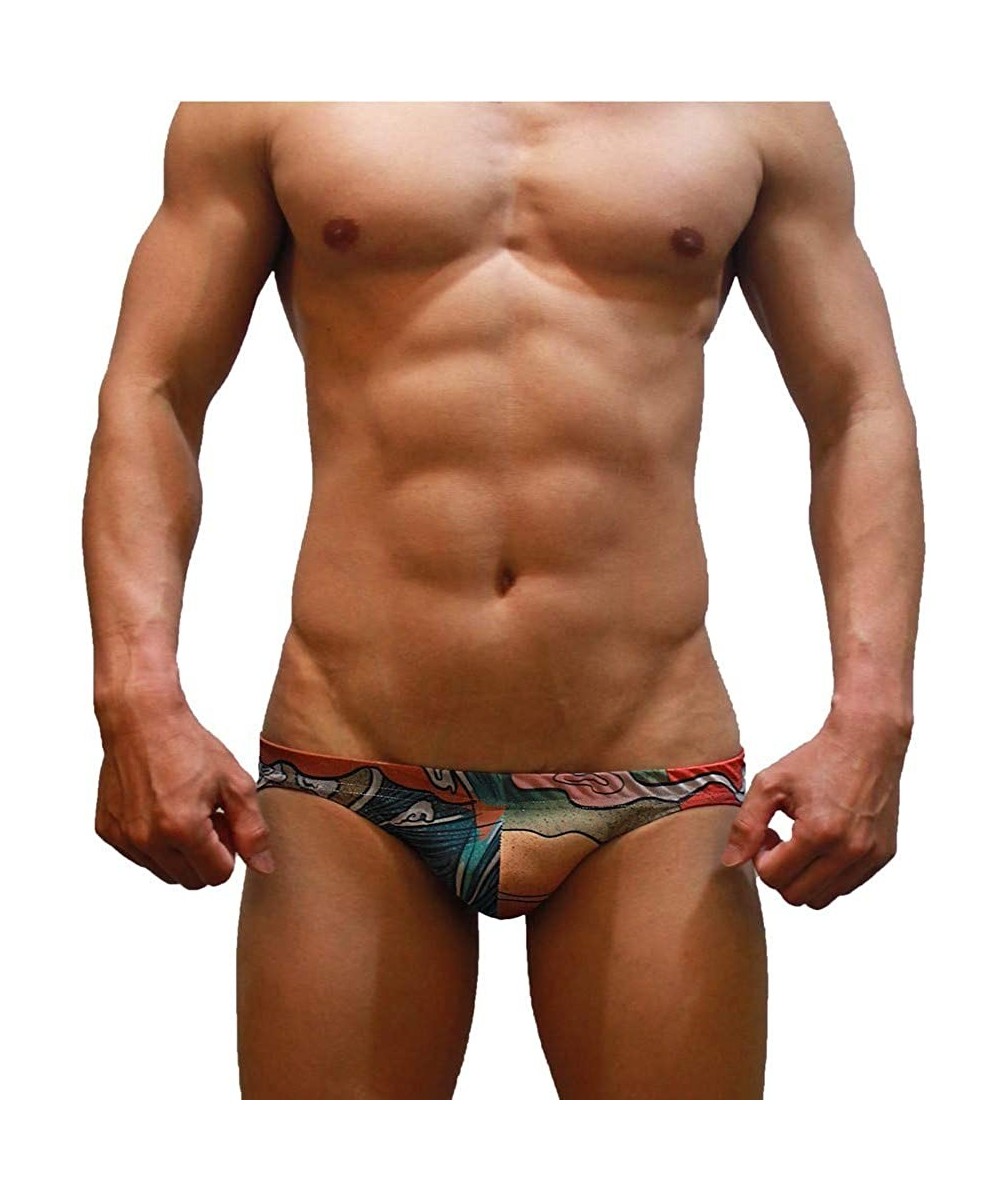 Briefs Men Sexy Contour Pouch- Low Rise- Swimming Briefs - Ukiyo-e Cat - Ukiyo-e Cat 5 - CY18RI0QEM6