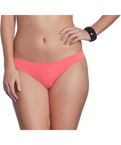 Tankinis Solid Brazilian Bikini Swim Bottom - Coral - CA195CWC50D