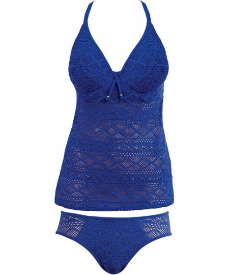 Bottoms Women's Sundance Underwire Padded Tankini - Cobalt Blue - CT12NYZJW2C