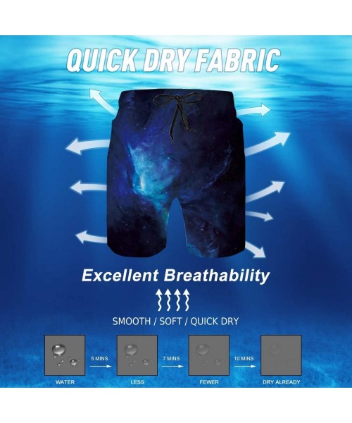 Board Shorts Breathable Men's Big &Tall Swim Trunks Board Shorts for Beach Outdoor Sport - Multi Colored Peacock Feather - CZ...