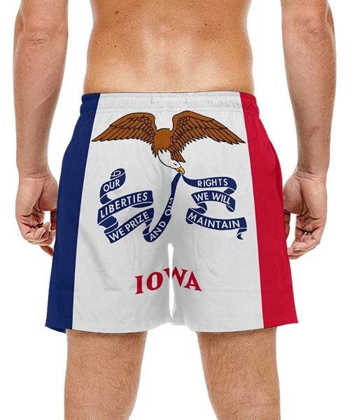 Trunks Iowa State Flag Men's Swim Trunks Beach Shorts with Pockets - CZ18DA02IQC