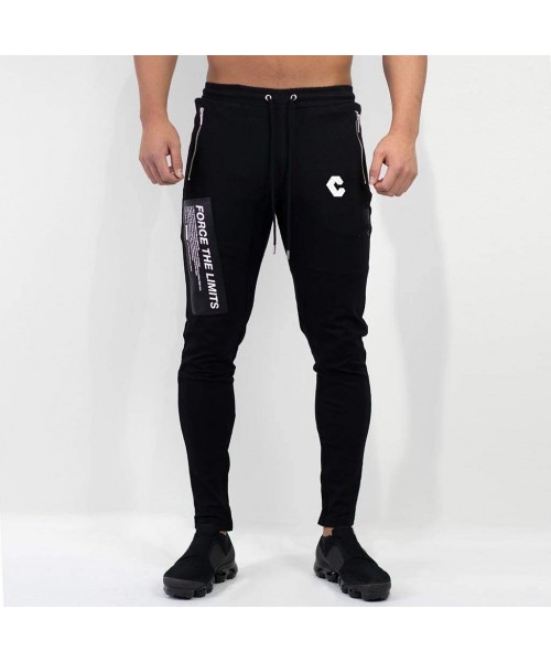 Rash Guards Men's Casual Bodybuilding Workout Running Outdoor Sports Running Trousers Drawstring Long Pants - Black_b - CF192...