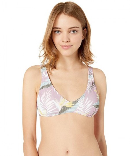 Tops Women's Leaf Vneck Bikini Top - Faded Mauve - C618KWUMSRD