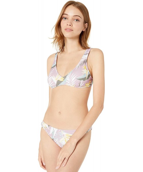 Tops Women's Leaf Vneck Bikini Top - Faded Mauve - C618KWUMSRD