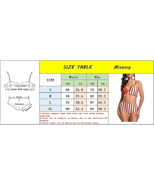 Sets Womens Cross Swimsuits Push Up High Waisted Bikini Set Striped Bandage Bathing Suits - Black - C3192KMW0E5