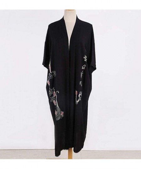 Cover-Ups Women's Sexy Bikini Swimsuit Bathing Suit Cover Ups Swimwear Beach Dress Long Kimono Jacket Cardigan Robe Black 9 -...